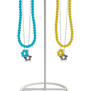 Collana a strati con fiori occhio di gatto