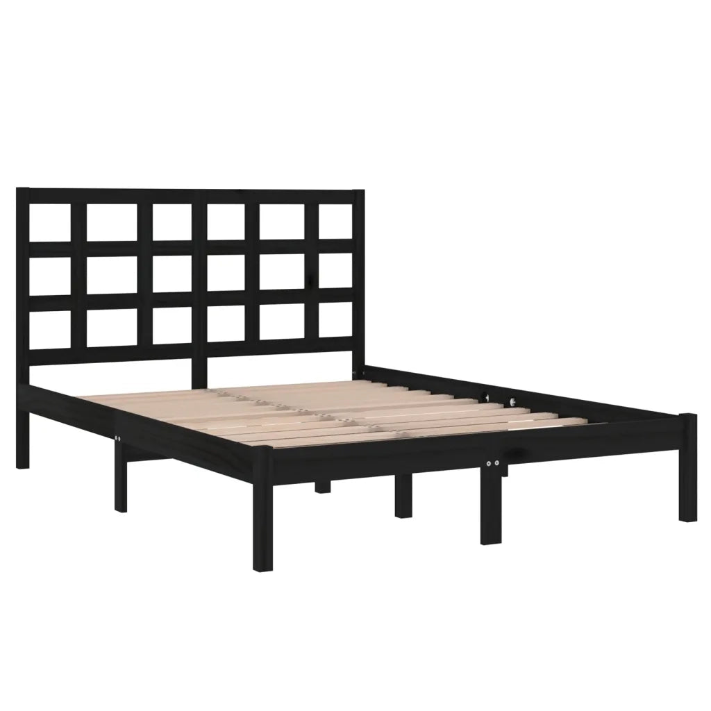 Giroletto Nero in Legno Massello 140x190 cm 3105454