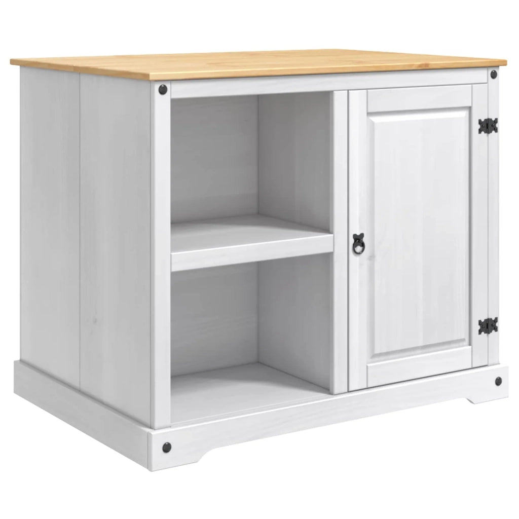 Carrello da Cucina 2 pcs Bianco e Cera di Miele Pino Massello 3425383