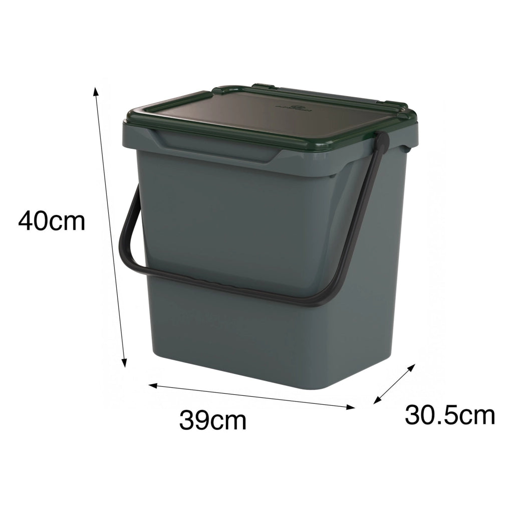 Contenitore per Rifiuti Foscas, Pattumiera Capacità 38 lt Made in Italy, 40x31x39h cm Verde