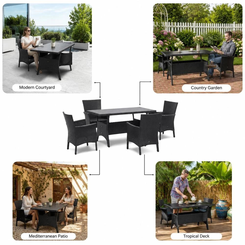 Garden Table Black 120x70x66 Cm Poly Rattan