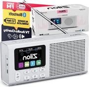 Radio digitale portatile DAB+ Plus con batteria ricaricabile 2200 mAh - compatta - USB-C - FM Bluetooth - display color - ideale per cucina - lavoro - ufficio - campeggio - inclusa allarme - orologio - RMS 15 W