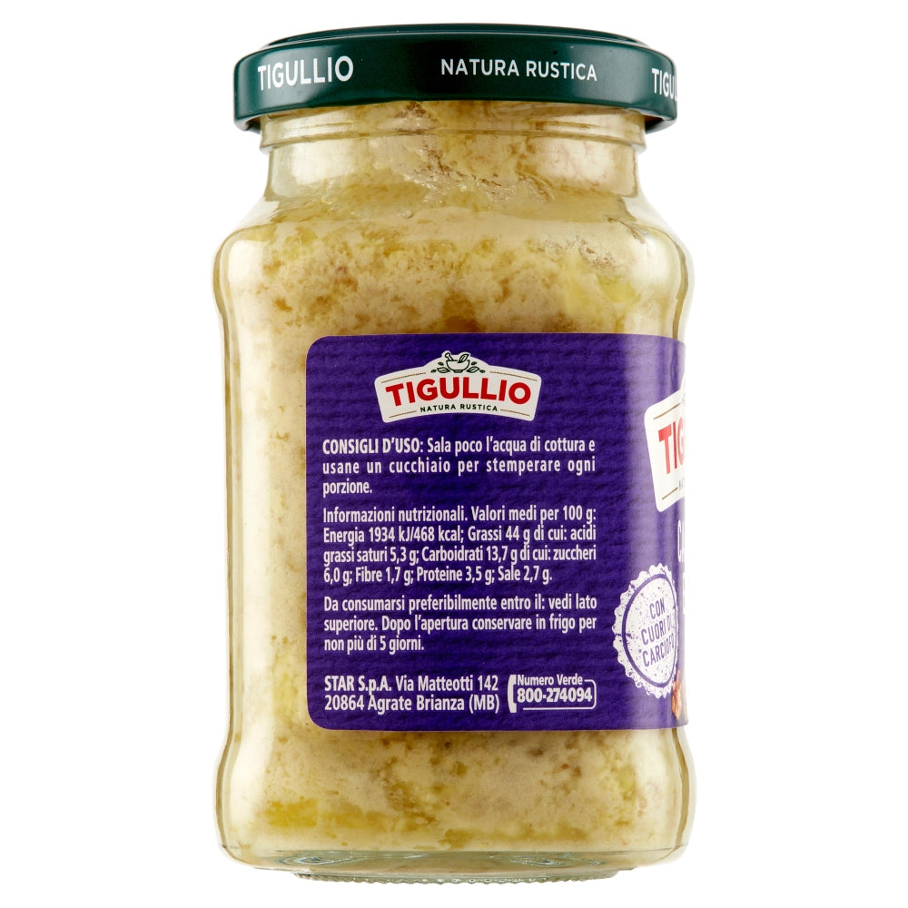 Tigullio pesto carciofi e noci in vasetto di vetro da 185 grammi