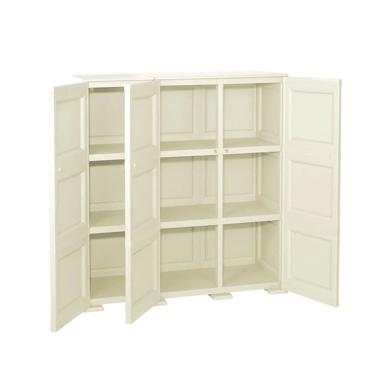 ARMADIO 3 ANTE ANGORA 118X43X125 CM CON PUNTALI E ANTE TRAFORATE – MOBILE ALTO DECORATIVO PER ZONA GIORNO E INGRESSO