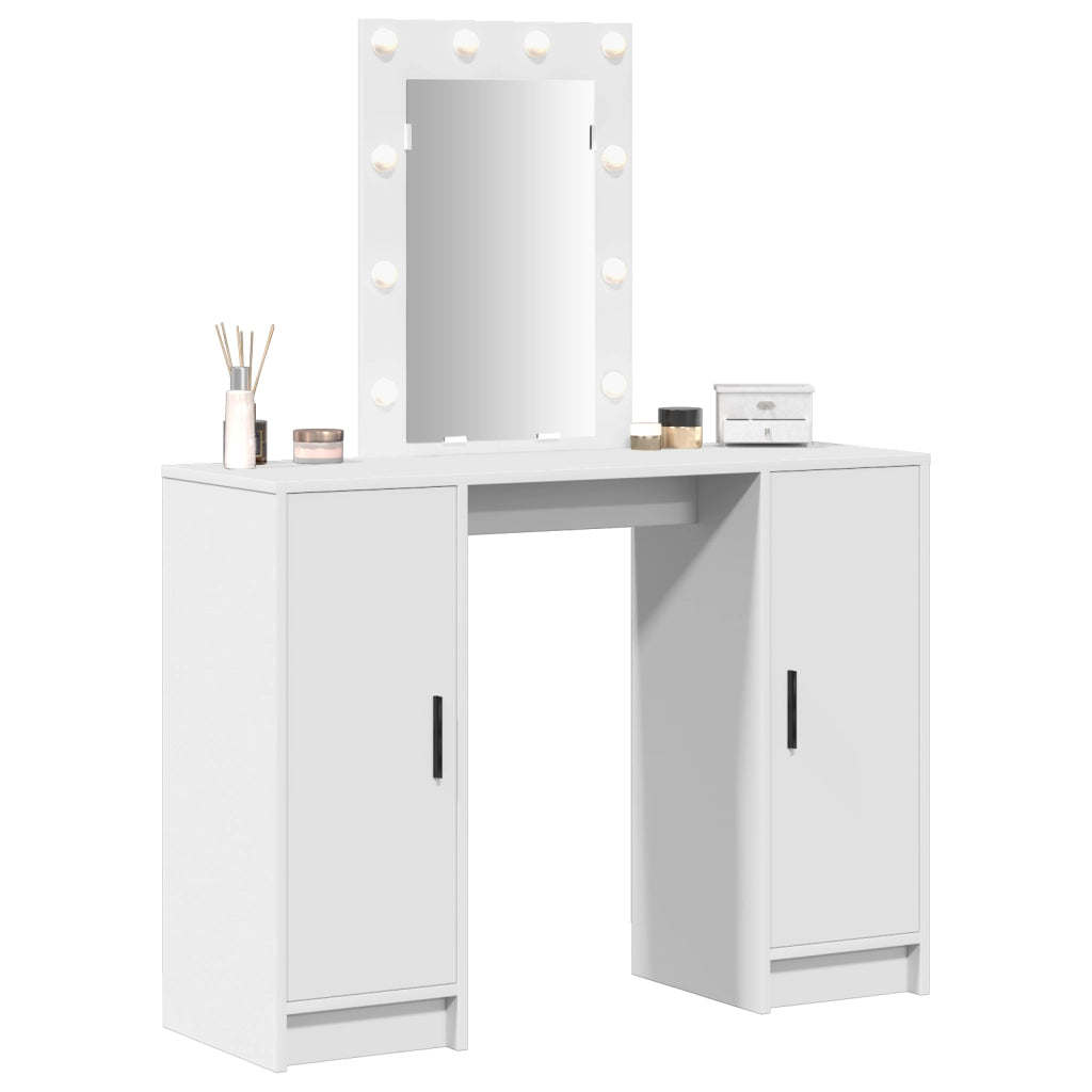 Toeletta con Luci LED Bianca 102x33x135 cm