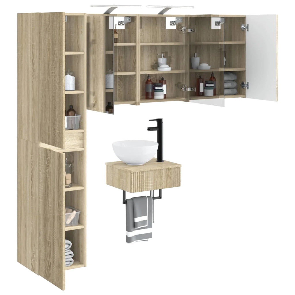 Set di mobili per il bagno 5 pcs Rovere Sonoma 3407249