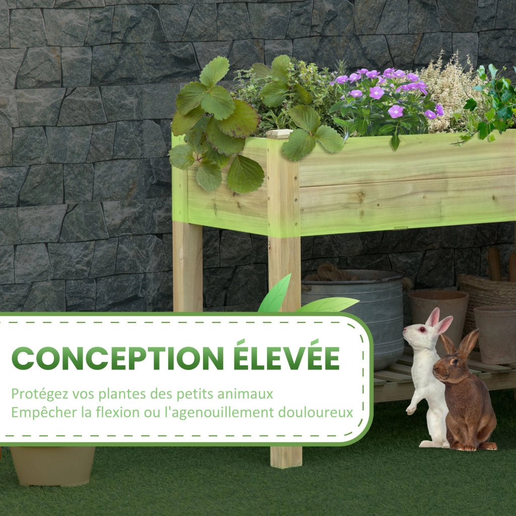 Tavolo da giardino in legno con ripiani ¨C zephmum ¨C verde 113x56x84 cm