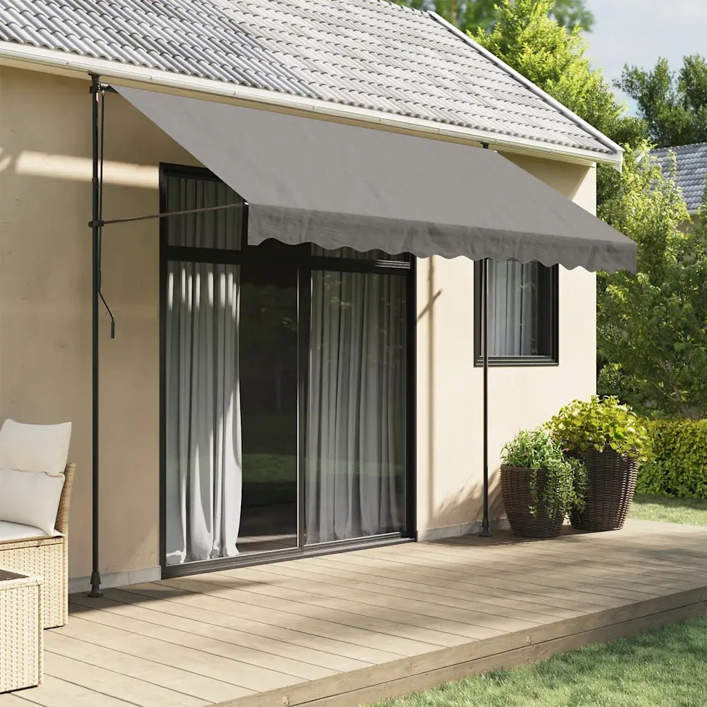 Tenda da Sole Retrattile Antracite 300x150 cm Tessuto e Acciaio 368740