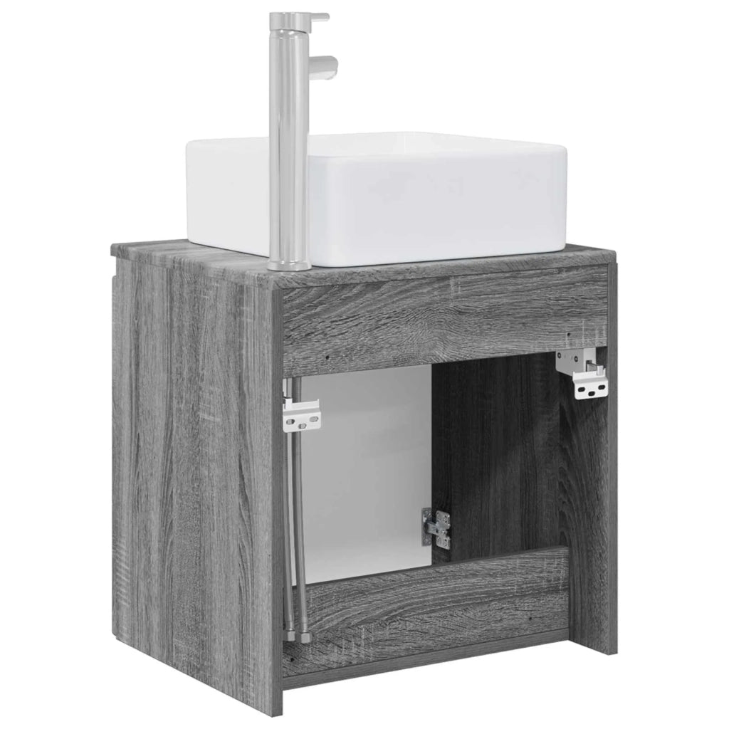 Mobile Lavabo da Parete Sonoma grigio 53 x 35 x 63 cm 890428