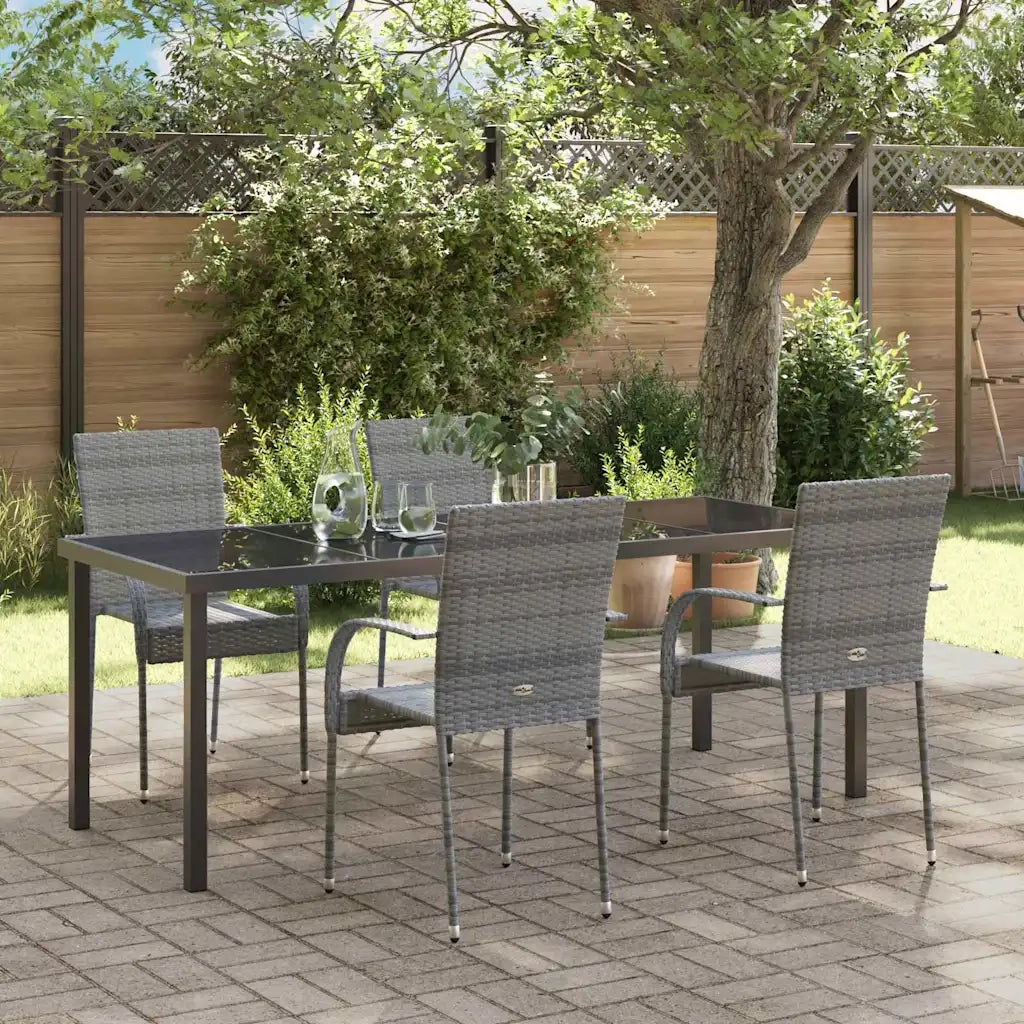 Set da Pranzo per Giardino 5 pcs Grigio 3379414