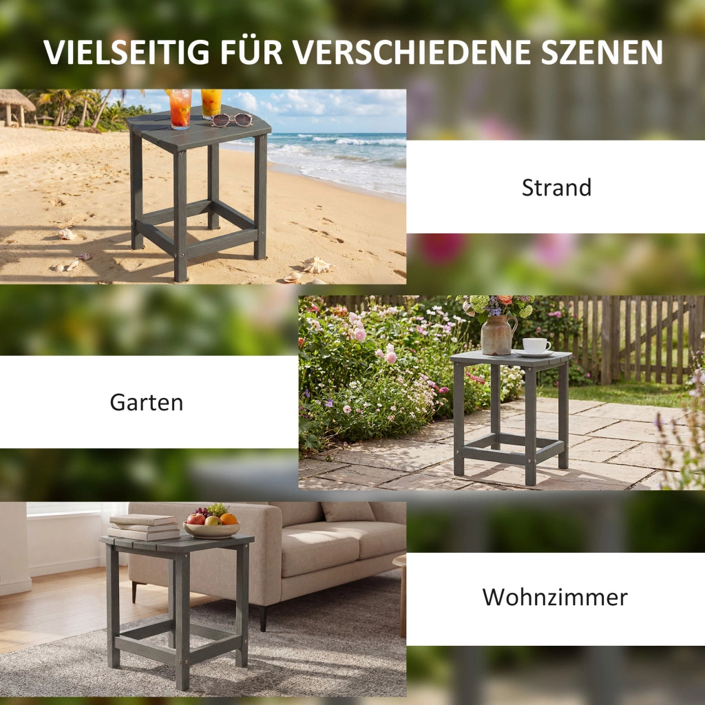 Tavolo da giardino in HDPE ¨C zephmum ¨C Grigio 48x37x46 cm