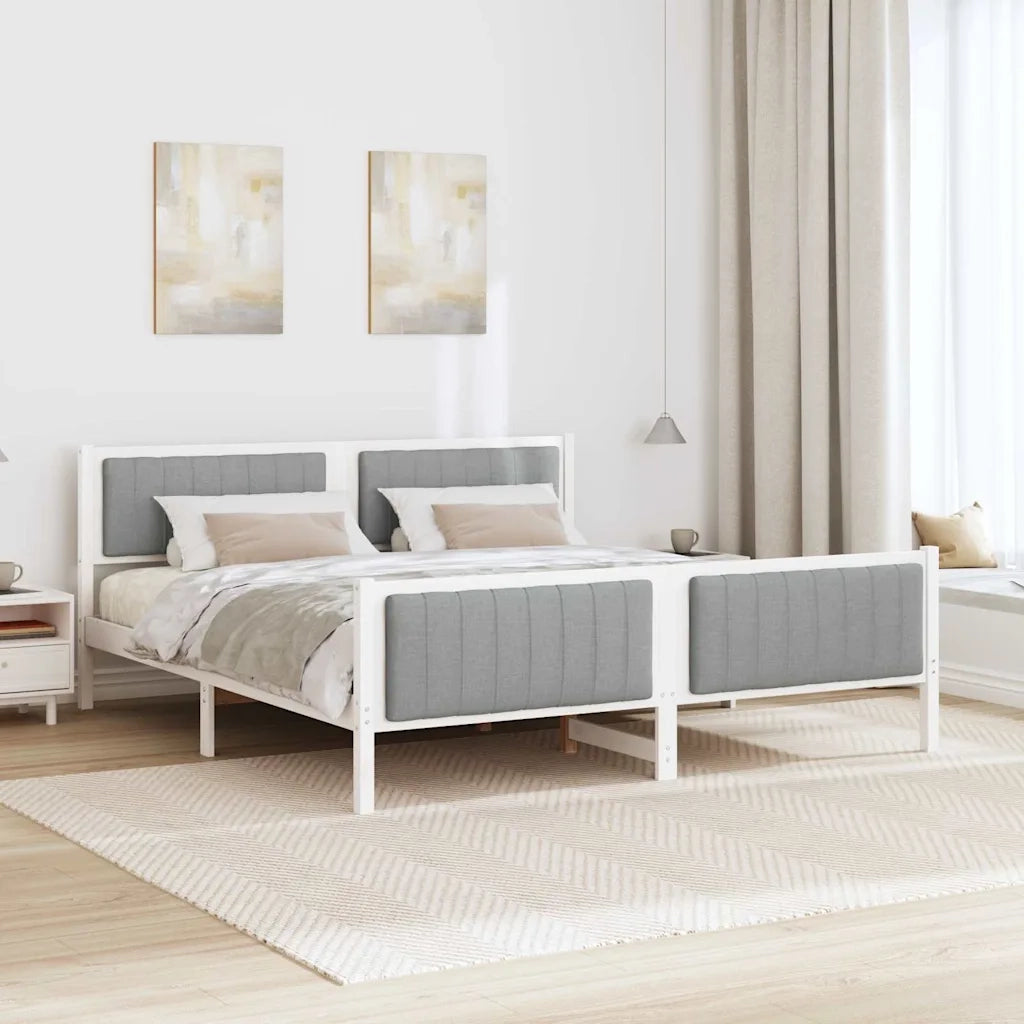 Struttura del Letto Bianco e grigio chiaro 180 x 200 cm 3394307
