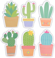 Etichette Adesive con Disegno di Cactus - 6 Pack - Colori Neon - Elenco dei Compiti - Note - 30 Fogli per Blocco - Blocco Note