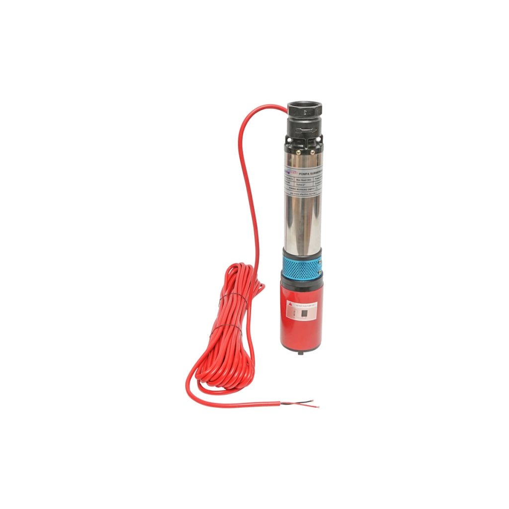 Pompa sommersa per pannello solare 24V/300W 8A, portata 4m³/h, diametro 80mm.
