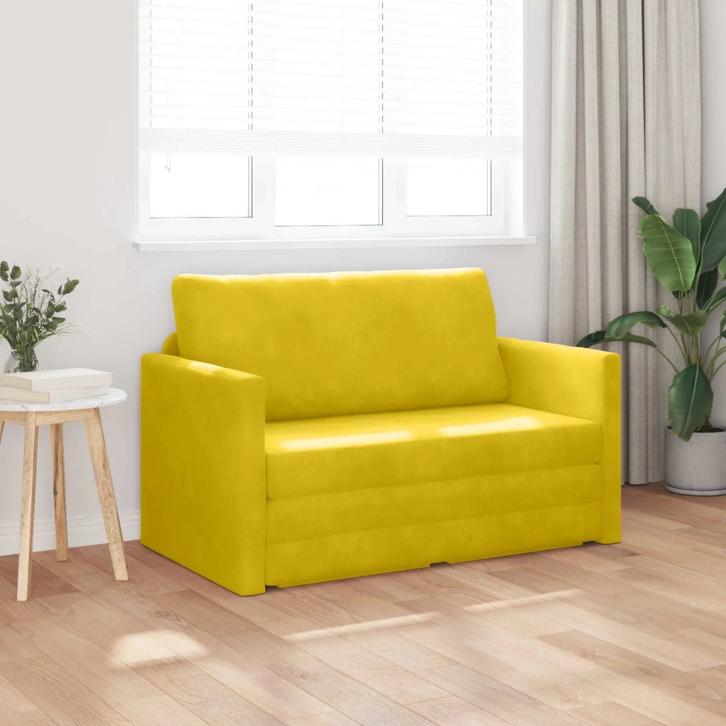 Divano letto Giallo girasole 124 x 71 x 78 cm Velluto 4106707