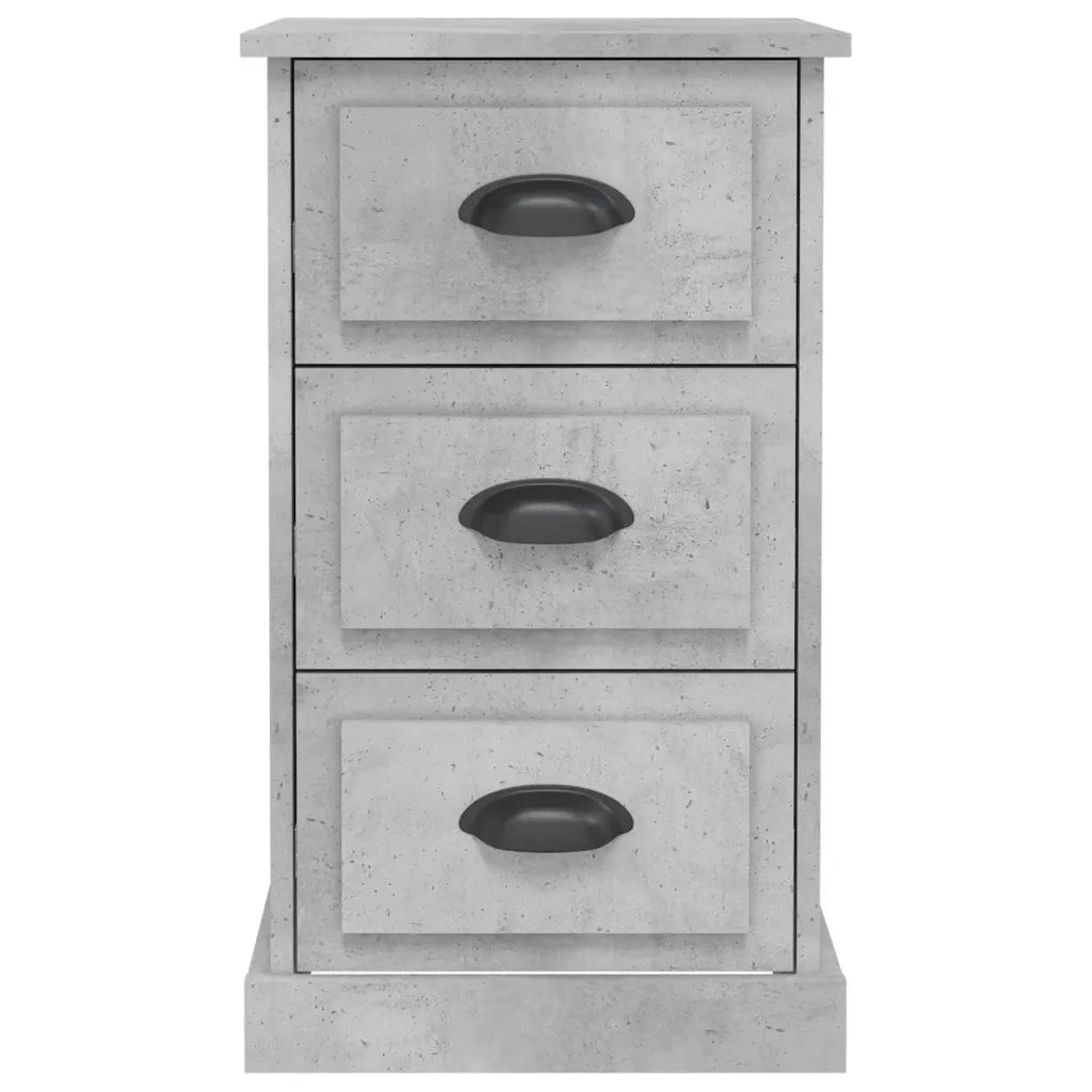 Comodino Grigio Cemento 39x39x67 cm in Legno Multistrato 816164