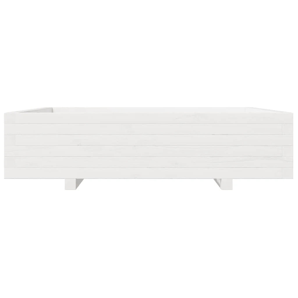 Fioriera rialzata per piante e fiori terrazza giardino 100 x 100 x 26,5 cm legno di pino massiccio bianco 02_0037255