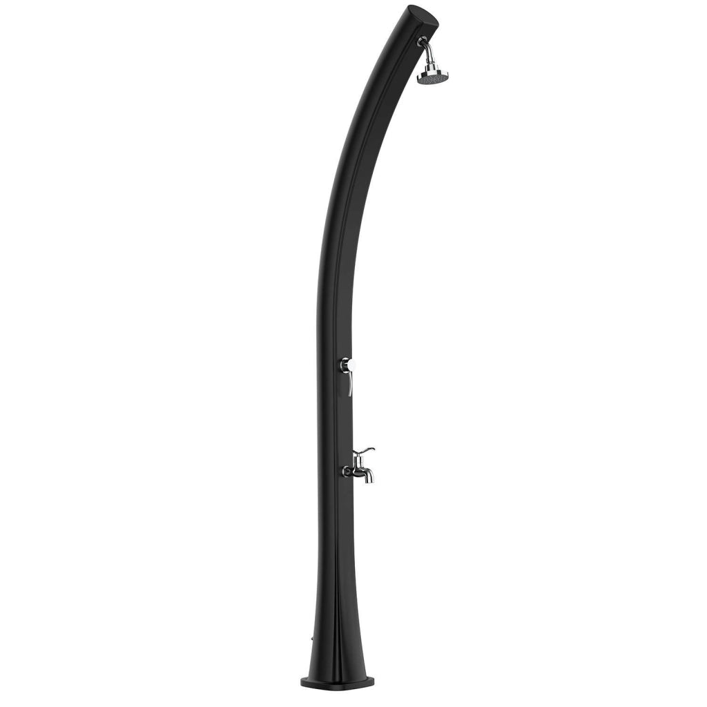 Doccia Estiva Esterna Nera in Polietilene HD con Riscaldamento Solare Altezza 226 cm Serbatoio 25 Litri Ideale per Giardino e Piscina STARMATRIX Rio Black