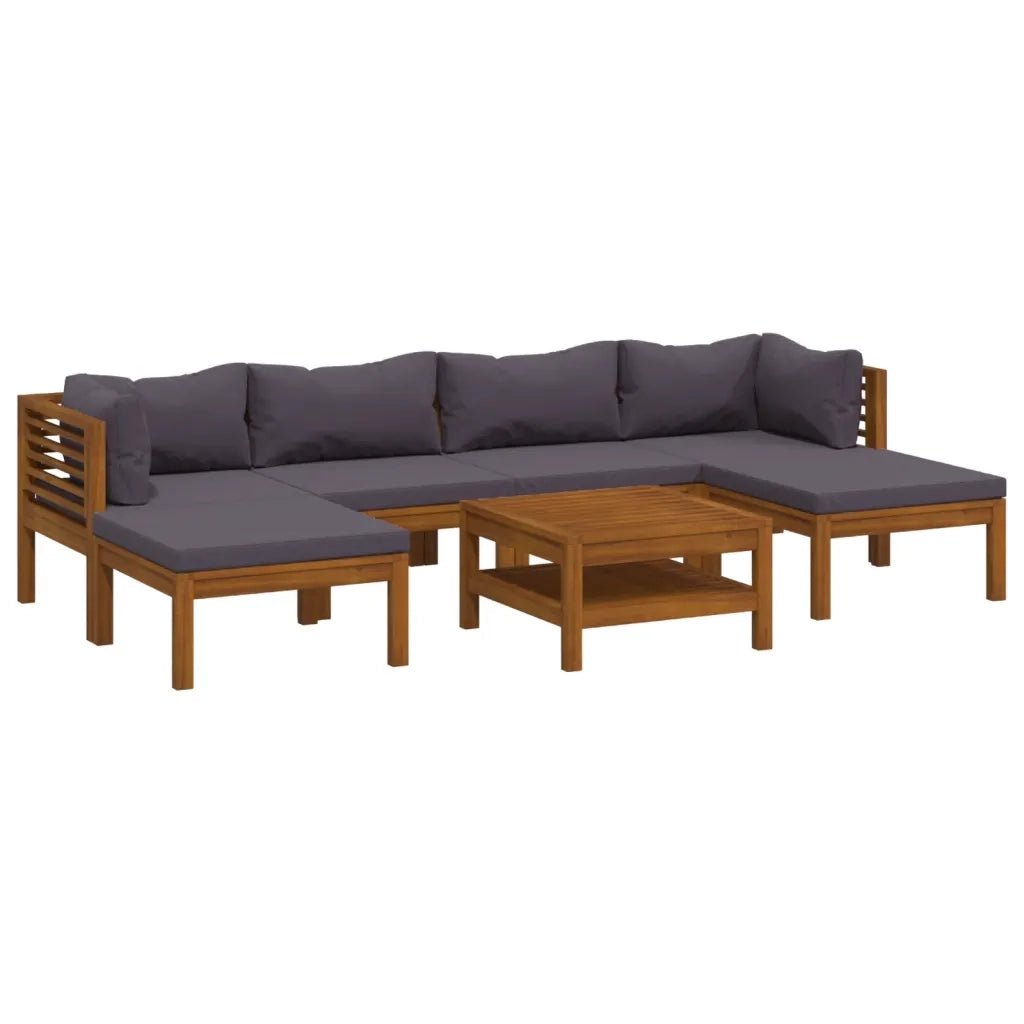 Set Divani da Giardino 7 pz con Cuscini in Massello di Acacia cod mxl 40779
