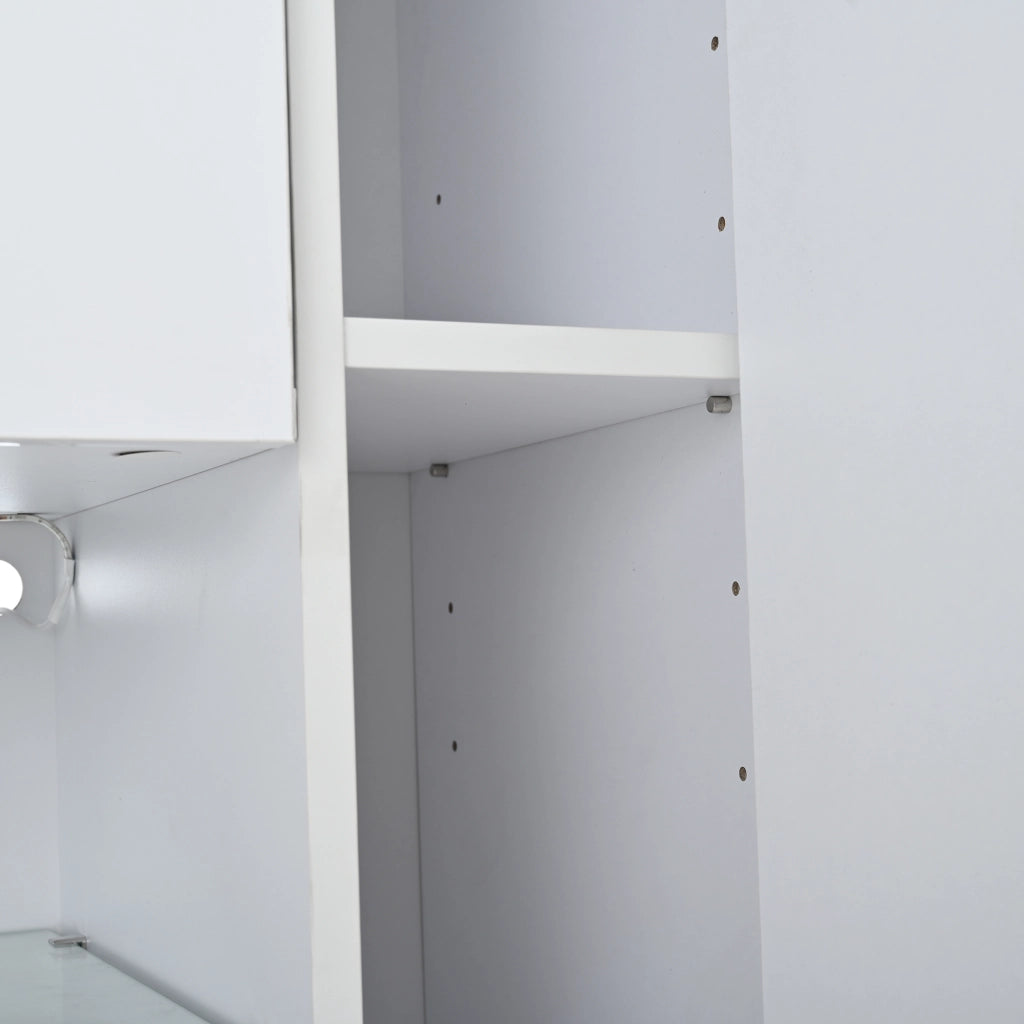 Vetrina Alta con Cassetto e LED ¨C MINIMAL ¨C Bianco Lucido 55x38x170