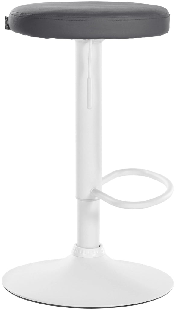 Set di 2 sgabelli da bar Ponte in similpelle grigio,Metallo bianco opaco