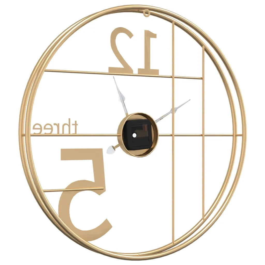 vidaXL Orologio da Parete Oro Ø50 cm in Ferro