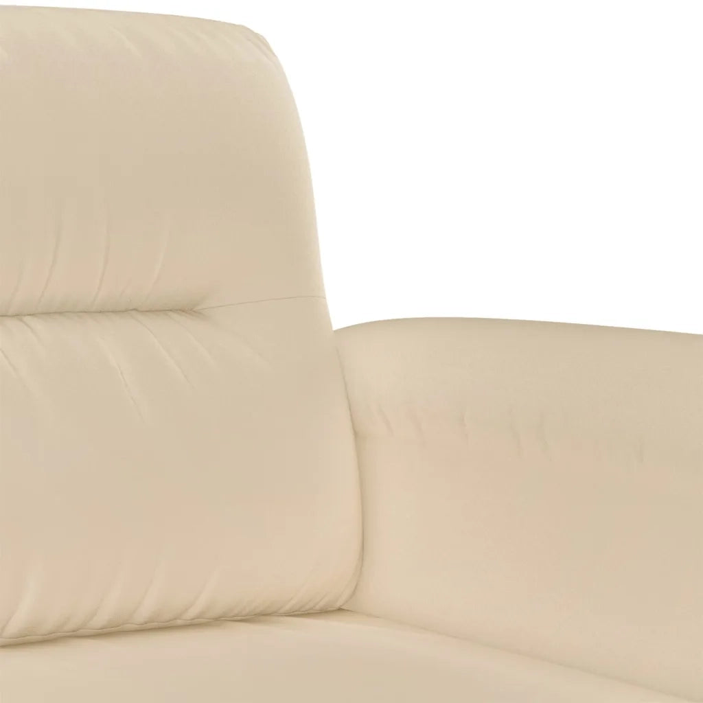 Set Divani 2 pz con Cuscini Crema in Tessuto Microfibra 3202354
