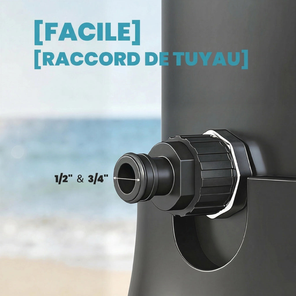 Doccia Solare per Esterno 40L ¨C zephmum ¨C Nero 218cm