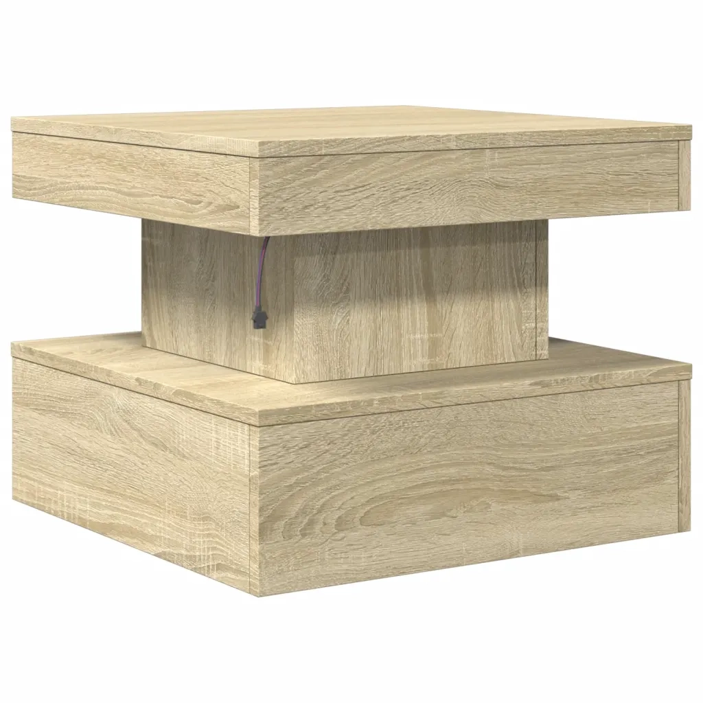 Tavolino da Salotto Gambe in Metallo Rovere Sonoma 50x50x40 cm