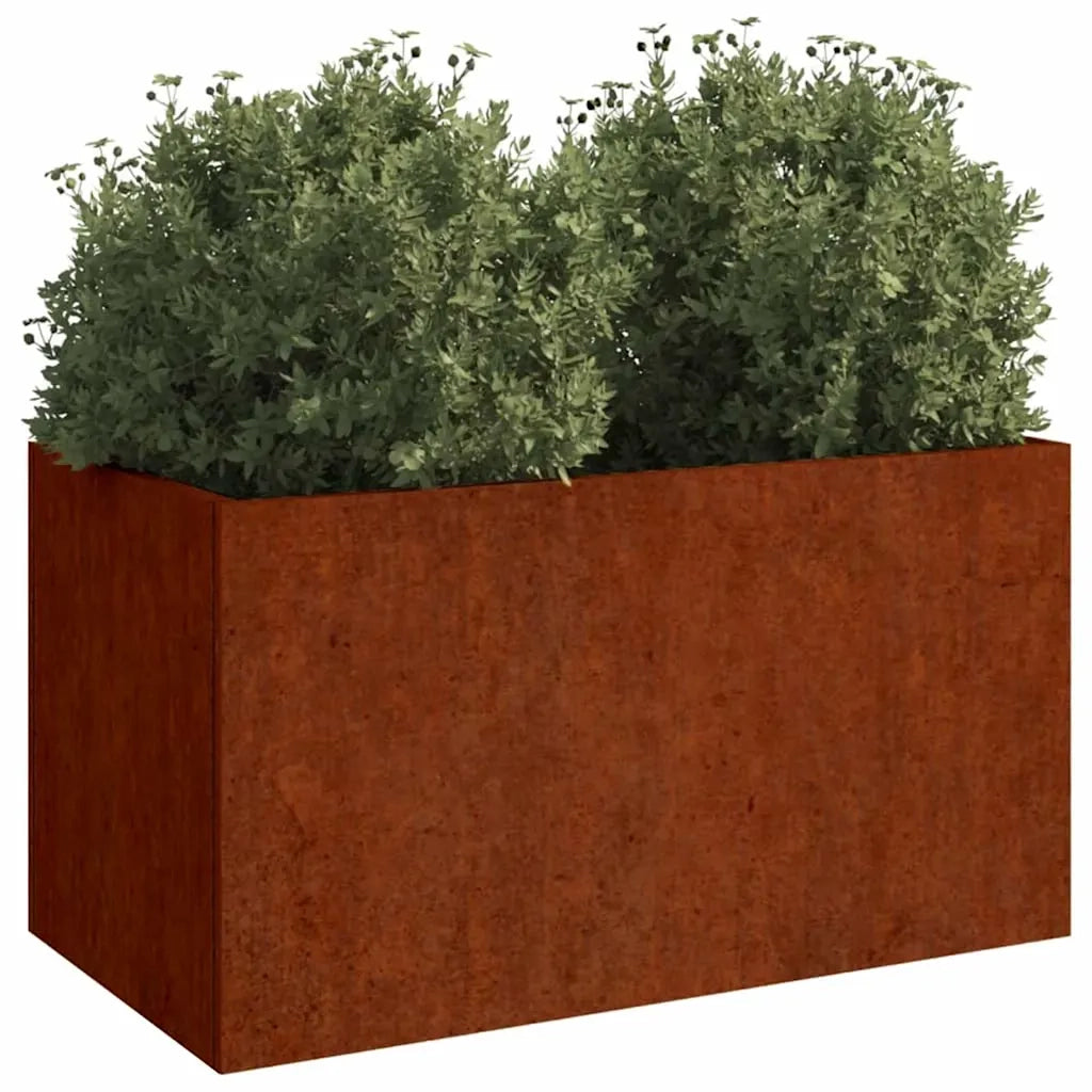 Fioriera | Cassetta per fiori | Vaso 62x30x29 cm Acciaio Corten