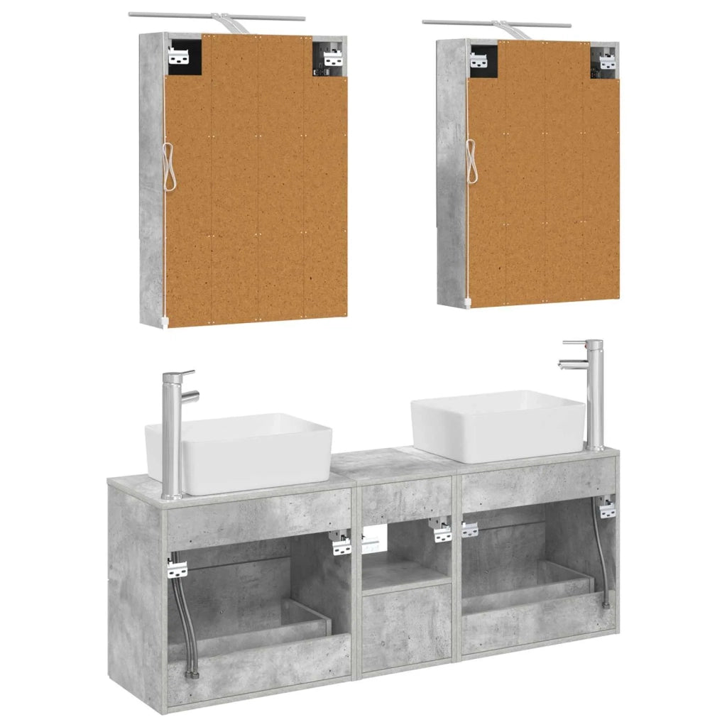 Set di mobili per il bagno 5 pcs Grigio Cemento 3406842