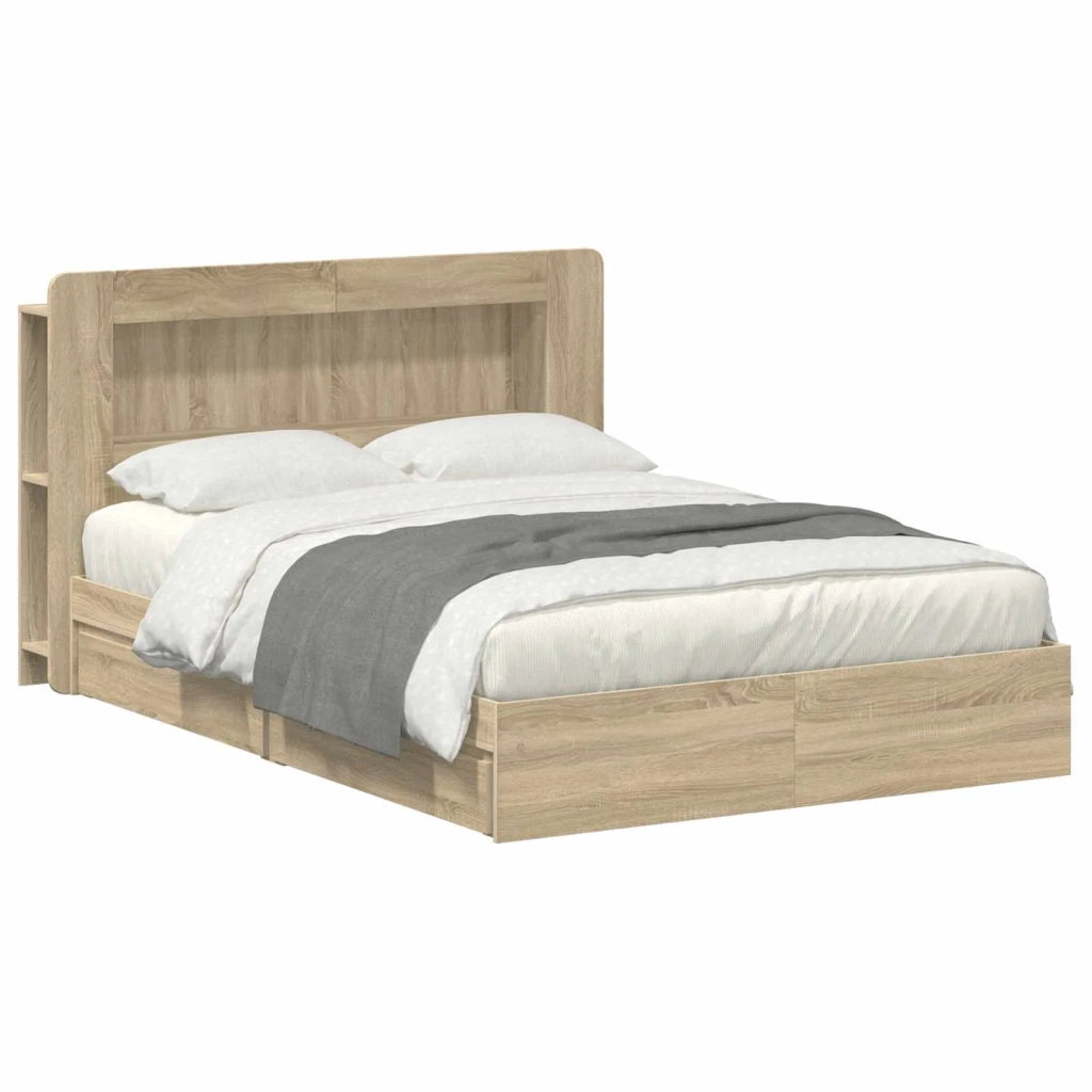 Telaio del letto con storage Rovere Sonoma 150 x 200 cm