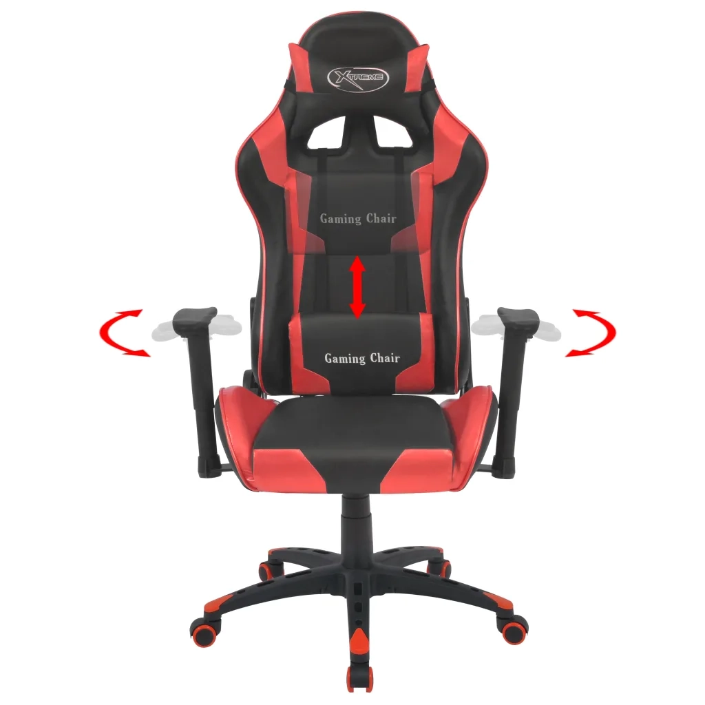 Sedia da Ufficio | Sedia da Gaming Racing Reclinabile in Pelle Sintetica Rossa
