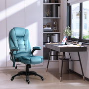 Sedia da ufficio blu con massaggio e calore