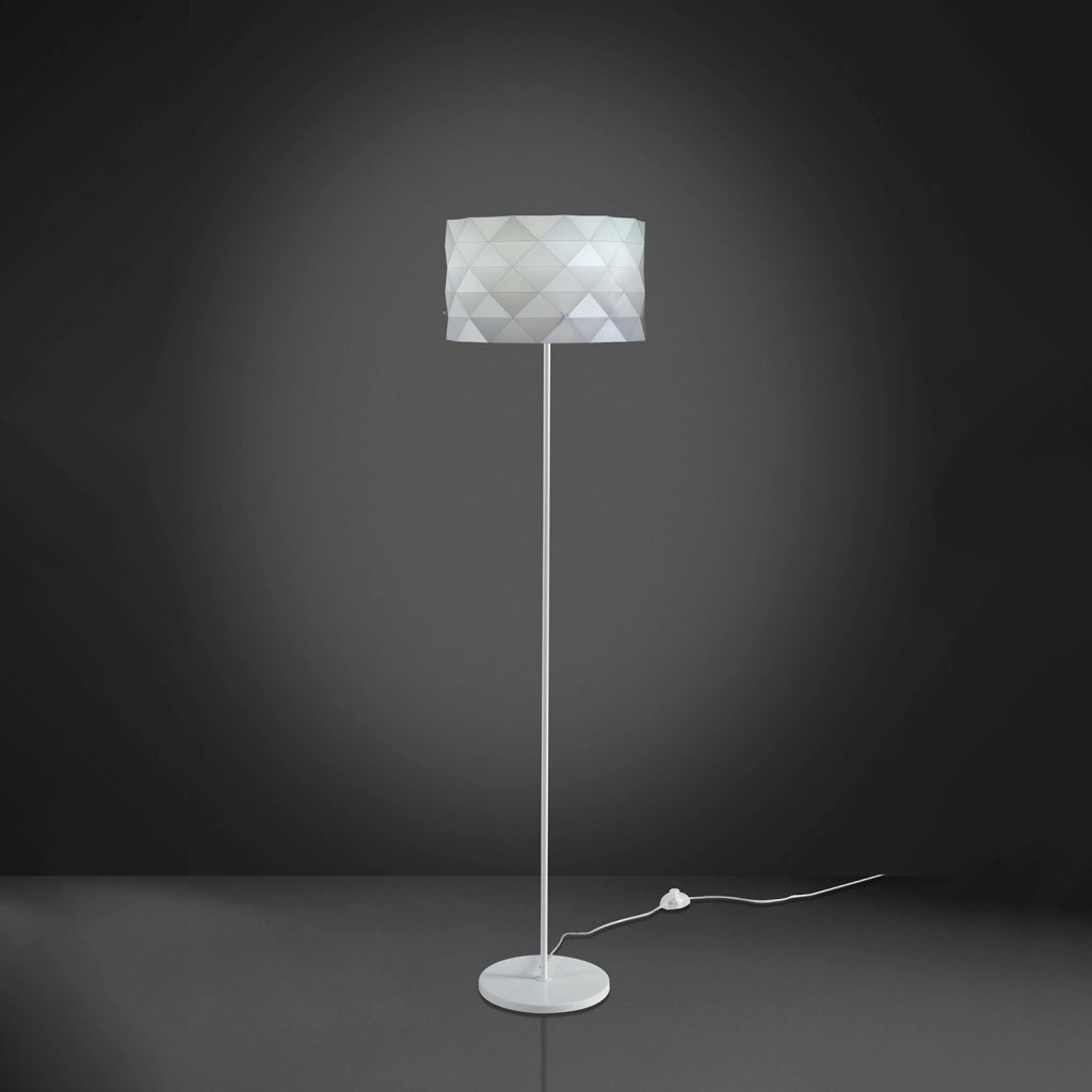 Piantana Moderna Prisma Polilux ® Bianco E Metallo 1 Luce E27