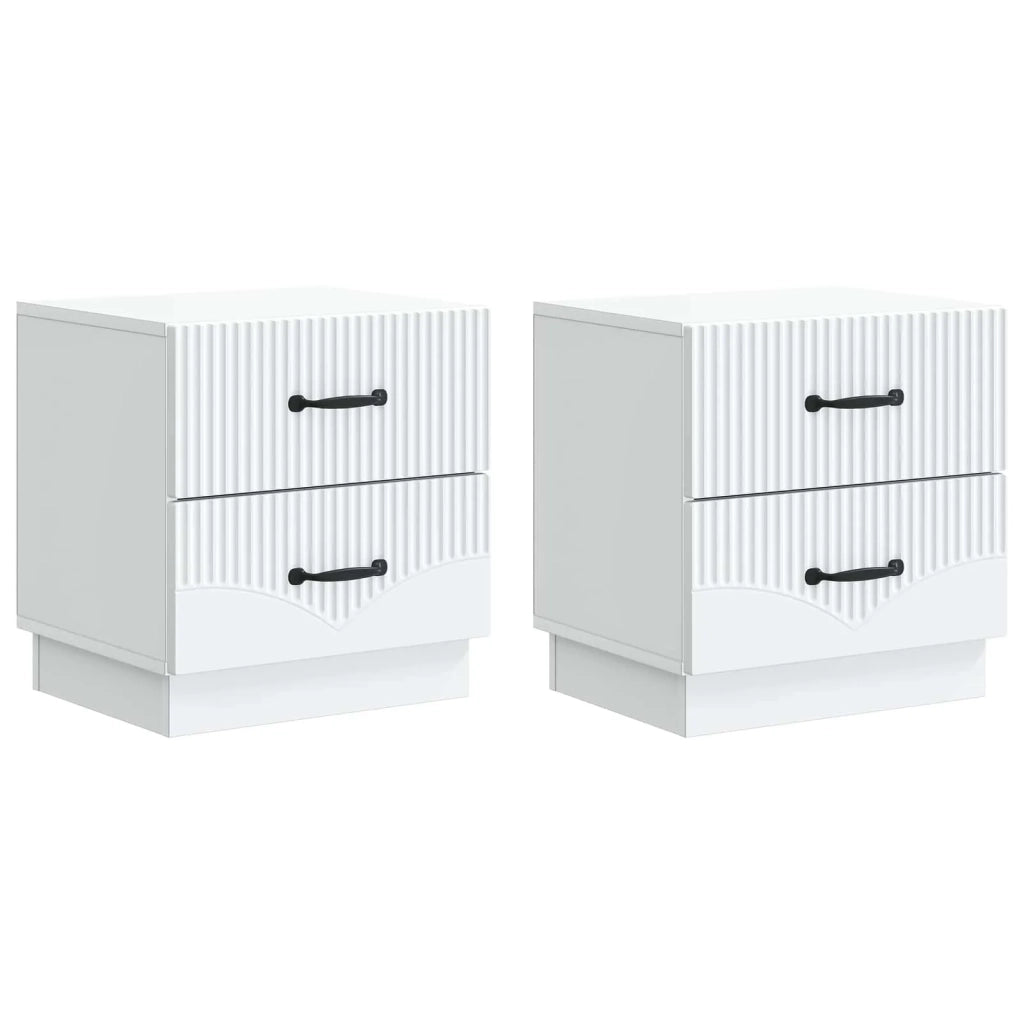 Armadio da Notte con cassetto 2 pcs Bianco 43 x 34,5 x 44,5 cm 895216