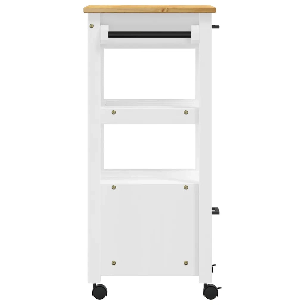 Carrello da Cucina-Scaffale per Cucina MONZA 48x40x88,5 cm in Legno Massello di Pino 317554