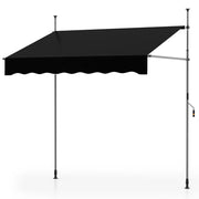Tenda da sole retrattile manuale 200 x 120 x 210-300 cm protezione solare atmosfera accogliente poliestere nero 20_0013646