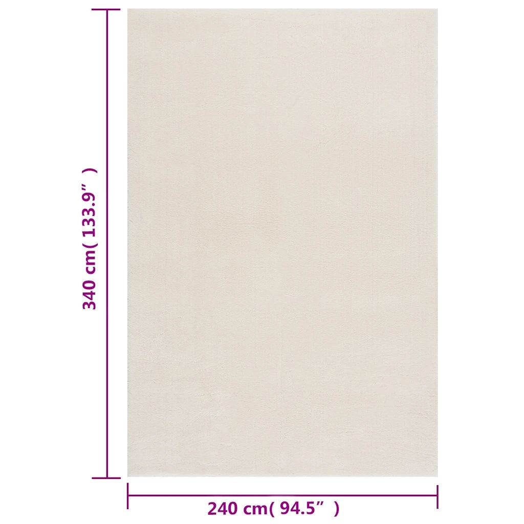 Tappeto Shaggy Crema/Bianco 240x340 cm in Poliestere 353833
