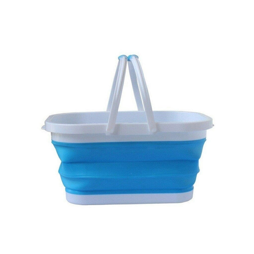Trade Shop - Cesto Pieghevole In Silicone Multiuso Bagno Cucina Pic Nic Alimenti 38x27x19cm -