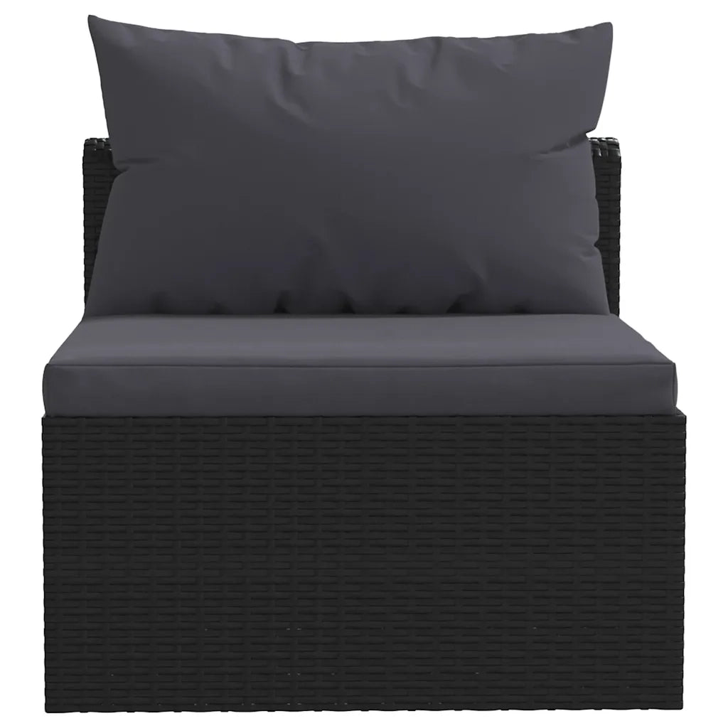 Set Divani da Giardino 5 pz con Cuscini in Polyrattan Nero cod mxl 61992