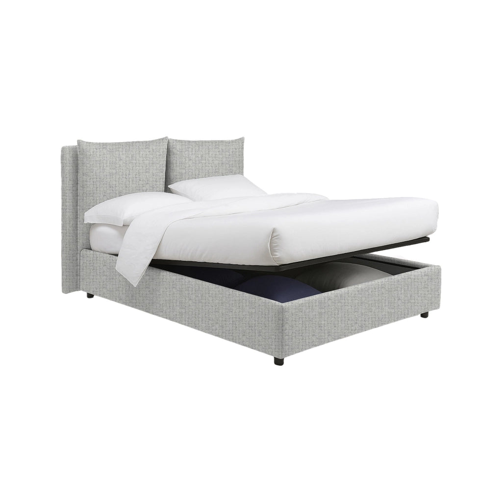 Newton, Letto Piazza e Mezza Sfoderabile Made in Italy, Grigio Chiaro
