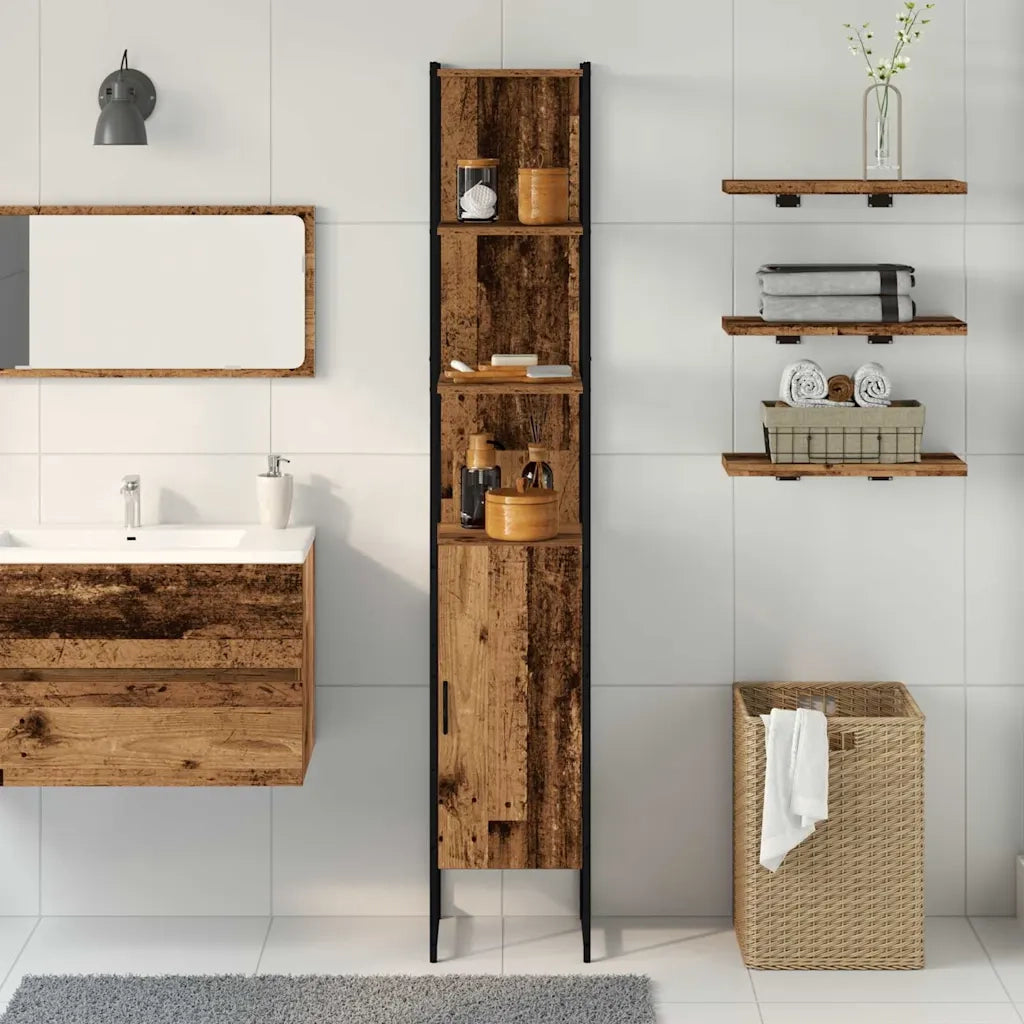 Mobile da Bagno con porta Legno vecchio 33 x 33 x 185,5 cm 862238