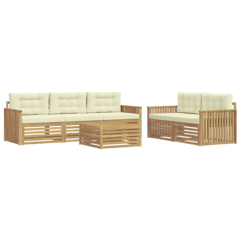 Set di divani da esterno 6 pcs Bianco e Crema 3390040