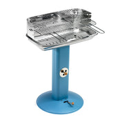 Barbecue a Carbone Venus 607 Ompagrill Gamba a Colonna con Areazione in Acciaio Verniciato Celeste