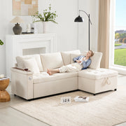 Divano Letto Angolare con Contenitore, USB e Cuscini ¨C MINIMAL ¨C Beige