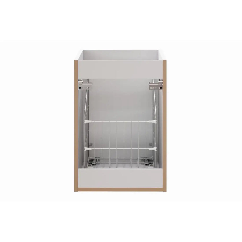 Mobile da bagno NOXERA – Con cesto per la biancheria – Bianco opaco – 40 cm – Da appendere