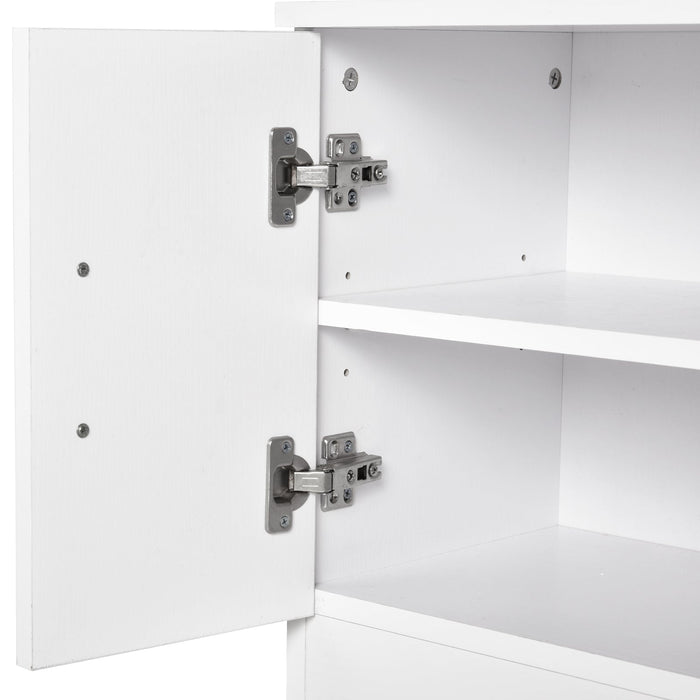 Mobile Ingresso con Scarpiera e Appendiabiti in Legno Bianco Opaco 100x32x187 cm