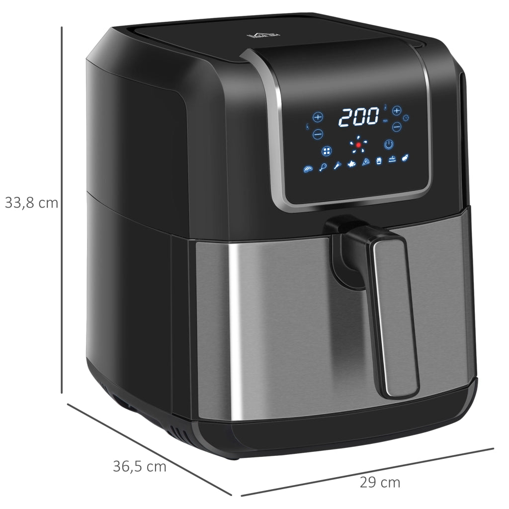 Friggitrice ad Aria Doppia Zona 6,5L ¨C Xylo ¨C 1700W, 8 Programmi, Display LED, Antiaderente, Nero