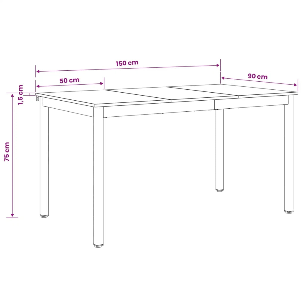 Tavoli da pranzo 150 x 90 x 75 cm Legno ingegnerizzato 892654